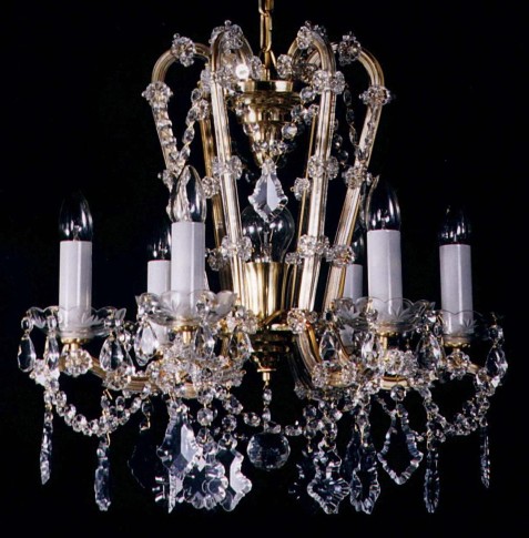 6 flames Maria Theresa crystal chandelier with Pendeloques