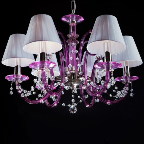 Lustre moderne en cristal violet