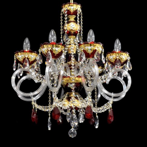 Lustre en cristal rouge rubis original