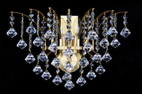 Applique Crown à deux ampoules en laiton mat