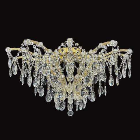 Lustre en applique Theresian 12 ampoules avec amandes en cristal