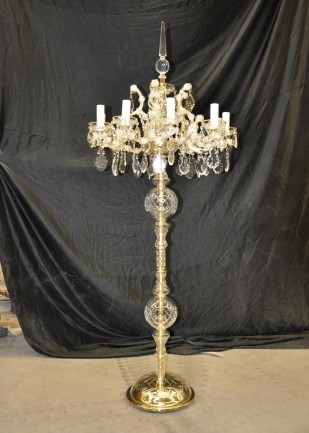 Haut lampadaire de Marie-Thérèse à 10 bras et pointe en cristal