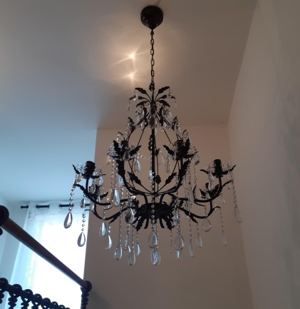 Lustre en cristal brun