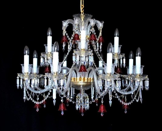 Lustre rouge de style de baccarat à 8 bras de lumière