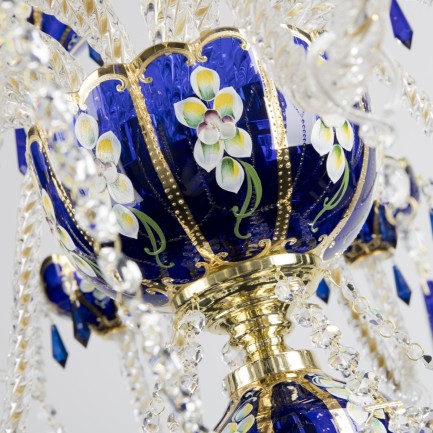Coupe inférieure plaquée or d'où émergent 12 bras de verre torsadés