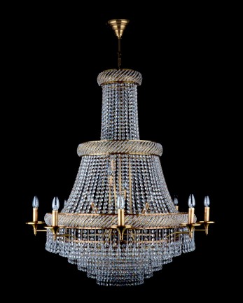 Lustre moderne à strass pour escaliers et couloirs - (L x H) 94 x 108 cm, patine