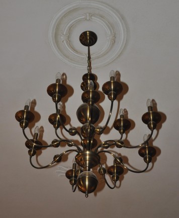 Dutch chandeliers made of manually pressed stained brass parts ANTIK