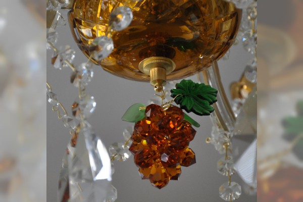 Cut amber glass & Cut amber grapes