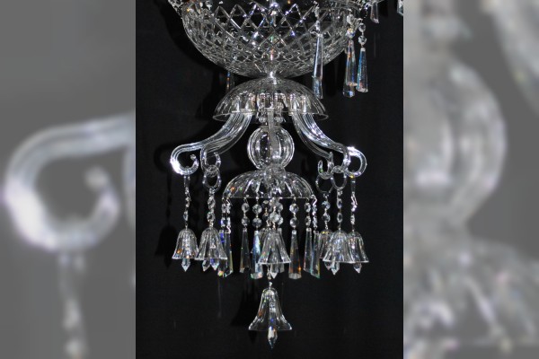 Traditional Czech chandelier with glass bells