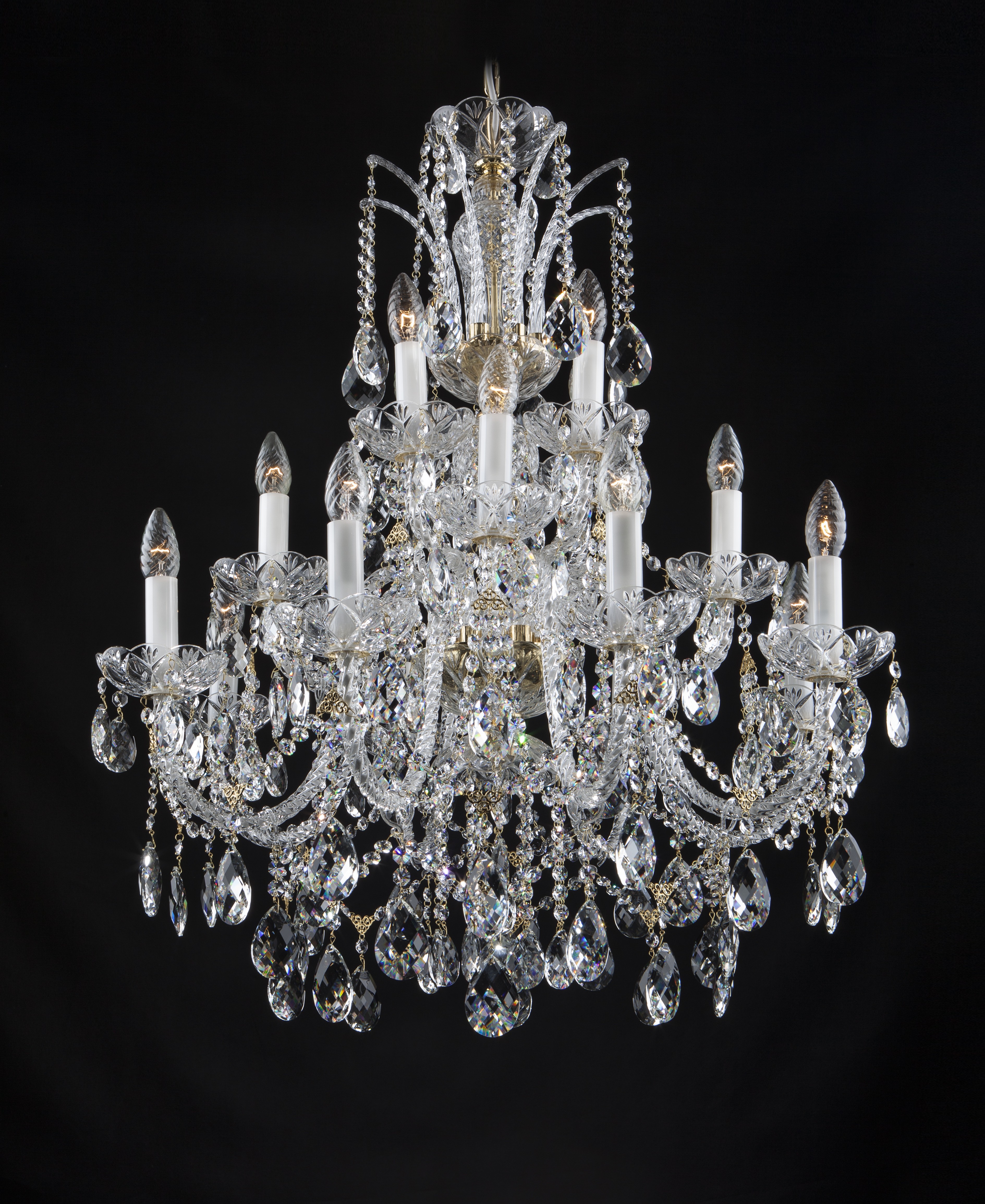 Plafonnier classique Lustre cristal ambre 2 l. 33 lampe de plafond