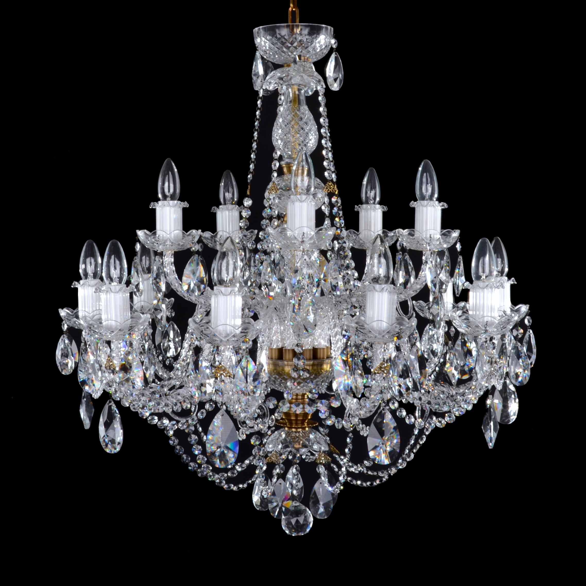 Lustre De Cristal, Para Hall de Entrada , Com 55cm de Alt, Base